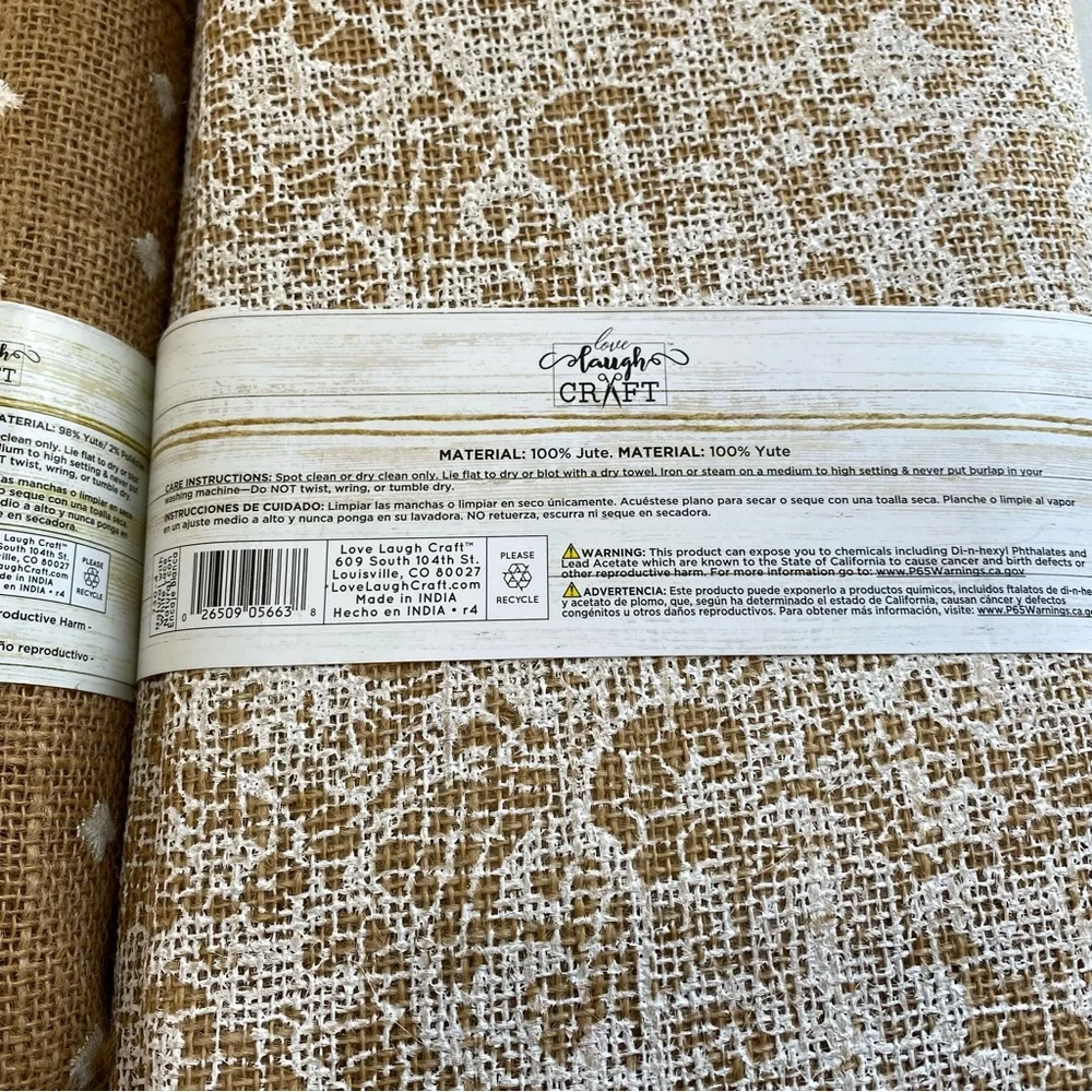 Craft Project Jute Burlap Floral Roll 12in x 3yd Bundle Set Tan Brown 46in X 2yd